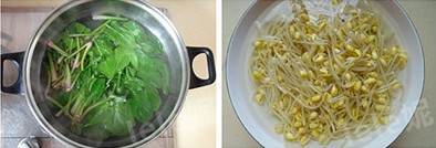 黄豆芽拌菠菜步骤3-4