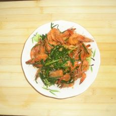 韭菜烧基围虾的做法步骤