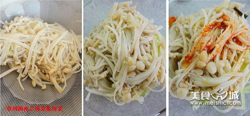 莴笋金针菇拌辣白菜步骤7-9