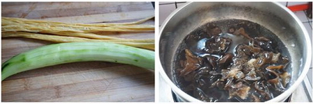 椒油黄瓜拌腐竹步骤1-2
