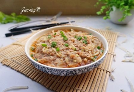 银鱼蒸肉饼的做法